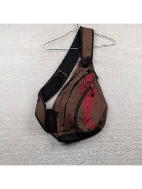 Y2K Reebok RBK Sling Bag Crossbody Gorpcore Brown / Red Tech Utility Bag 2000's